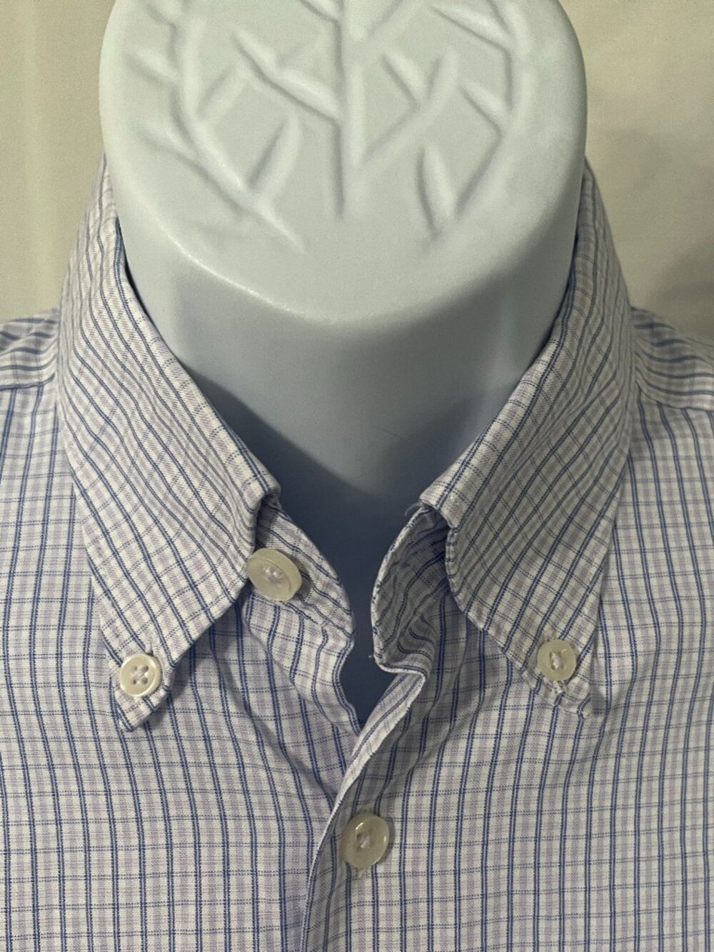 👔 Charles Tyrwhitt Non-Iron Slim Fit Dress Shirt 15.5/33 White Lavender Blue ✨